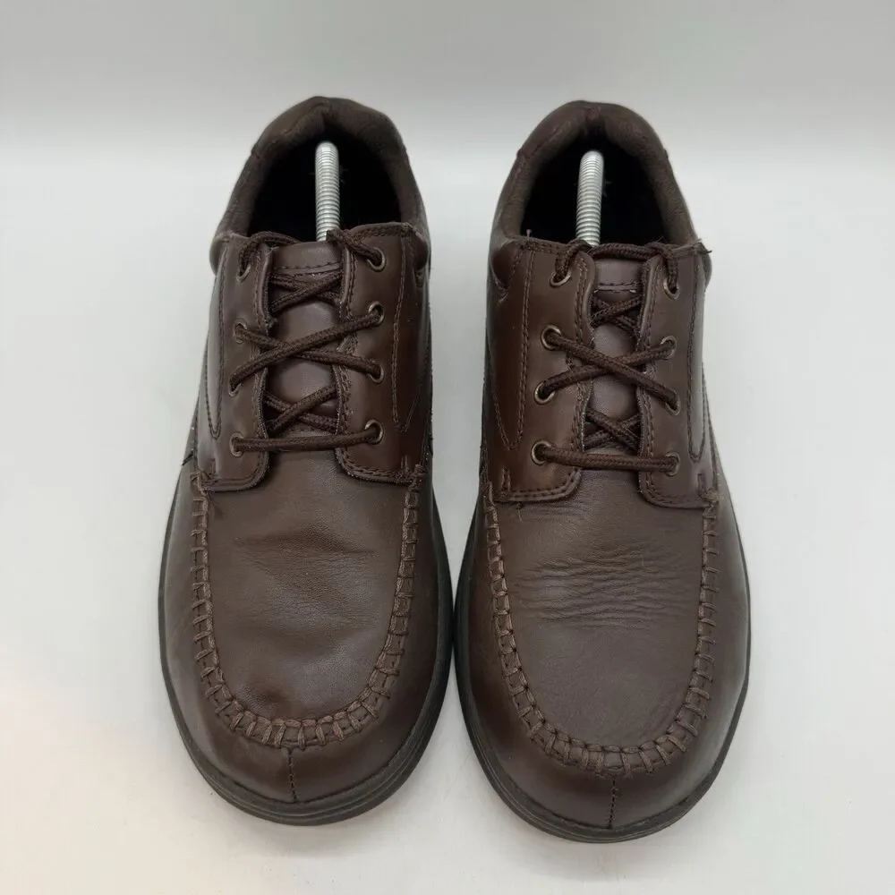 Dr. Scholl's Ross Derby Shoes Men's 10.5W Brown Leather Split Toe Lace Up Oxford